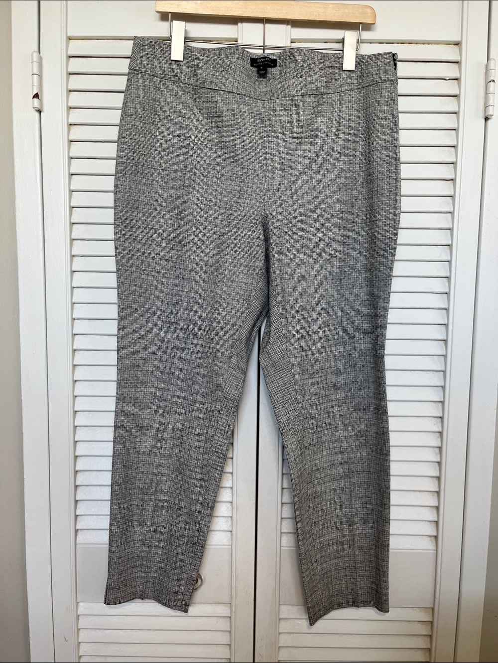 Plaid Cropped Straight-Leg Pants